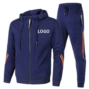 Vente en gros 100% coton Ensemble de survêtements pour hommes Logo personnalisé Marque privée Hoodies Jogging Costumes 2 pièces Vêtements de sport d'hiver - Product Image 2