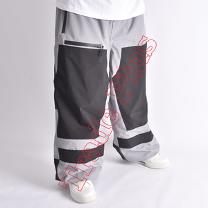 Pantalones holgados de gran tamaño personalizados de alta calidad, pantalones de esquí de nieve de talla grande a prueba de viento, pantalones técnicos estampados de pierna ancha para ropa de calle informal - Product Image 2