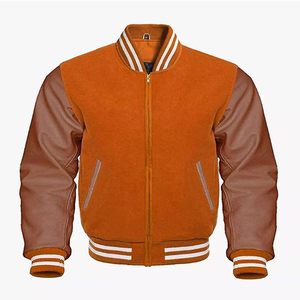 Chaqueta Universitaria de Lana y Cuero para Hombre, Invierno, Casual, Cuello Alto, Unisex, Forro de Algodón, Anti-UV, con Botones, OEM - Product Image 6