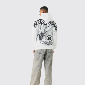 Nouveaux sweats à capuche de couleur unie pour hommes tissu de coton pull respirant Style Streetwear avec poche et conception d'impression arrière personnalisée - Product Image 4