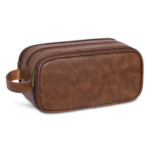 Trousse de maquillage en cuir de luxe Organisateur de cosmétiques chic, pochette de toilette portable douce, rangement de beauté élégant pour femmes - Product Image 6