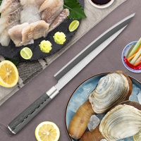 Couteau à sashimi japonais de haute qualité en acier au carbone, 9 pouces, manche gris G10, pour sushi au thon, pour restaurant