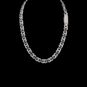 <b>14kt</b> White <b>Gold</b> Cuban Party Wear <b>Chain</b> Meticulously Crafted with Lab Grown Diamonds and Vvs Clarity - Product Image 2