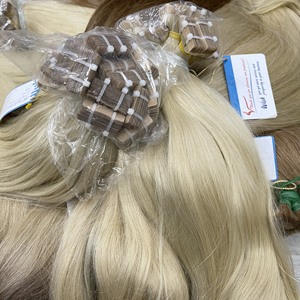 Cinta Rubia de cabello humano crudo vietnamita en extensiones de cabello vietnamita crudo al por mayor cinta alineada con cutícula recta a precio de fábrica - Product Image 3
