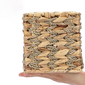 Soporte de almacenamiento de pañuelos trenzados, cubierta de papel de jacinto de agua de estilo lujoso, bandejas de caja, precio más barato - Product Image 6