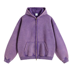 Haute qualité Vintage lavé Streetwear à capuche pour hommes conception personnalisée Sun Fade 100% coton chaud hiver produit-vente en gros Hoodies - Product Image 4