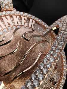 Custom <b>Iced</b> <b>Out</b> <b>Chain</b> Pendant Men Jewelry Pass Diamond Tester Two Tone Plating Letter Name Hip Hop Custom Moissanite Pendant - Product Image 4