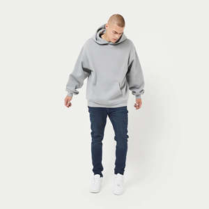 Vente en gros de sweats à capuche pour hommes de haute qualité 350 gsm 100% tissu en coton peigné impression personnalisée pull à capuche brodé - Product Image 3