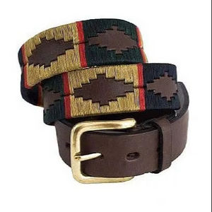 Cinturón de Polo de Cuero de Jinete con Diseño Personalizado Cosido a Mano Extra Premium, Patrón Clásico de Polo de Divine International - Product Image 1