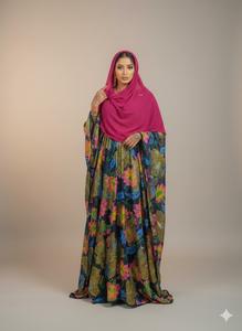 Robe de mariée intemporelle et modeste pour filles, style somalien Fransawi Dirac, en jacquard tissé, motif dégradé, motif floral, célébration de l'Aïd - Product Image 2