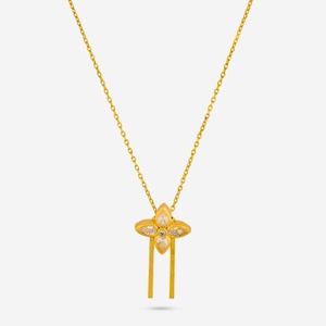 Collier tendance 192218 en alliage plaqué or avec chaîne, étoile, chiffre, diamant, zircon et perle comme pierres principales, idéal pour un cadeau - Product Image 2