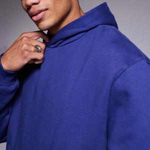 Sudaderas con capucha con cremallera de lana de gran tamaño de invierno de algodón 100% hechas a medida para hombres-Jersey de calle de alta calidad Color sólido - Product Image 3