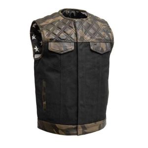 Gilet de motard en cuir véritable robuste pour hommes avec un look classique distinctif offrant une construction solide et un ajustement confortable pour la conduite - Product Image 5