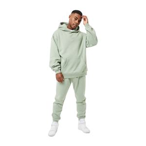 Sweat à capuche décontracté 80% coton 20% polyester épaules tombantes pull style décolleté croisé ourlet côtelé poignets sweat à capuche surdimensionné - Product Image 5