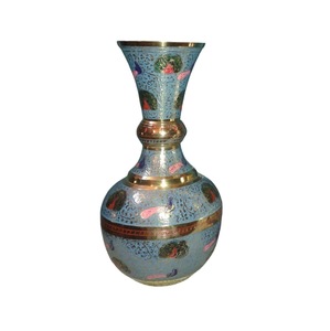 Multi Color <b>Engraving</b> Brass Flower <b>Vase</b> With Red Paint And Gold Finished For Home Decor High Quality Flower <b>Vase</b> - Product Image 2