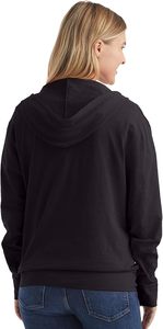Chaqueta con capucha para mujer Slub Knit Full-Zip Hoodie Textured Cotton Zip-Up T-Shirt Jacket - Product Image 3