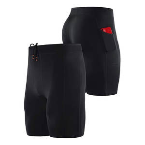 กางเกงออกกำลังกายผู้ชาย 2 1 ผ้าโพลีเอสเตอร์ แห้งเร็ว กระชับรูปร่าง เหมาะสำหรับวิ่งกลางแจ้ง เอวยางยืดสูง ป้องกันแบคทีเรีย ดีไซน์เรียบง่าย - Product Image 4