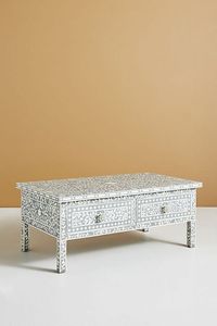 Venta al por mayor Incrustaciones de hueso artesanía Floral Mesita de noche Incrustaciones de hueso Mesita de noche Negro Mesita de noche Muebles DE LA India - Product Image 3