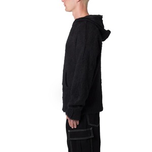 Direct d'usine en stock hommes Mohair Hoodies Oem Style laine tricoté Mohair brossé pull à capuche chaud moelleux chandails - Product Image 3