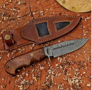 Hot Seller Customized Handmade Damascus <b>Steel</b> Hunting Knife Wooden Handle Camping Survival Bushcraft High Quality with Sheaths - Product Image 5