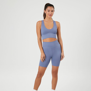 Haut à manches longues pour femmes Yoga Shorts Gym Set Logo personnalisé Respirant Workout Wear Scrunch Butt Leggings Logo Plus Size Options - Product Image 4