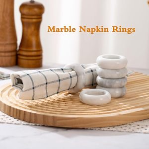 ห่วงรัดผ้าเช็ดปากหินอ่อนสีขาวแบบทันสมัยสำหรับตกแต่งโต๊ะอาหารในห้องครัววันหยุดคริสต์มาสและงานแต่งงานสำหรับโอกาสพิเศษ - Product Image 6