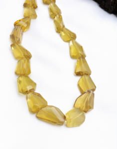 Collar de Cuarzo Amarillo de 16 Pulgadas, Piedra Preciosa Natural para la Elaboración de Joyería Fina - Product Image 1