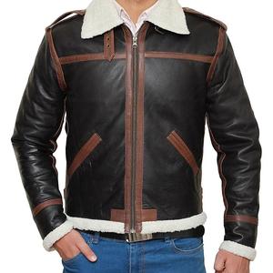 Hot Selling Best Winter Men's Sheepskin Fur Customized Design Bomber Embroidery Plus Size Overcoat <b>Smart</b> Leather <b>Jackets</b> - Product Image 5