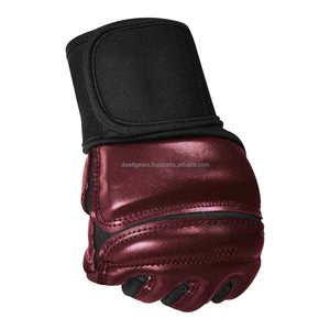 ถุงมือ MMA หนังแท้แบบกำหนดเองสำหรับ OEM ระบายอากาศได้ดี น้ำหนักเบา ครึ่งนิ้ว สำหรับฝึกซ้อมมวย สายรัดปรับได้ ปิดด้วยแถบตีนตุ๊กแก - Product Image 5