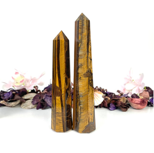 หอคริสตัลตาเสือสีทองหอคริสตัลตาเสือขนาดใหญ่หอคริสตัลขัดเงาหอคอยตาเสือสำหรับตกแต่งบ้าน - Product Image 3