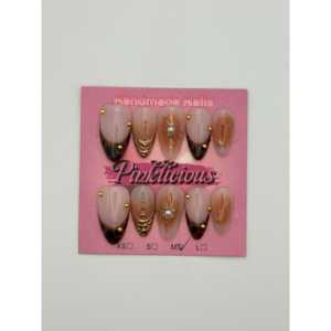 Ongles press-on Golden Eclipse Mocha - Product Image 1