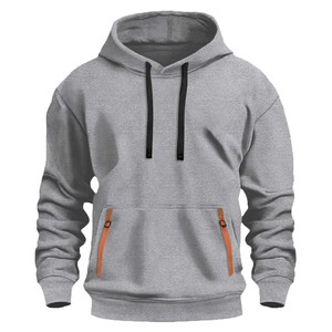 Wholesale Color-blocked Lambskin Hooded <b>Pullover</b> <b>Jacket</b> Trendy Fleece Cotton Warm Windbreaker Streetwear Hoodie - Product Image 4