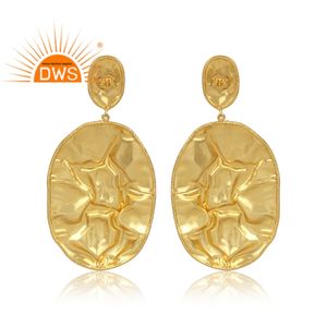 Pendientes colgantes de perlas naturales chapados en oro de 18 quilates de ley más vendidos Fabricante de joyería fina Demi - Product Image 4