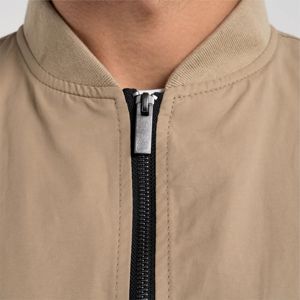 Man Jackets <b>Sand</b> Longline Bomber Jacket Regular Fit with Baseball Collar, Multiple Pockets and Sleek Modern Appeal - Product Image 4