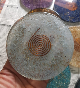 Posavasos de orgonita natural de gran oferta de la mejor calidad, posavasos de orgonita redondo a la venta, posavasos de orgonita de ágata al por mayor de la mejor calidad - Product Image 2