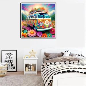 DM26 Fleurs <span class=keywords><strong>Bus</strong></span> Diamant Peinture Kits pour Diamant Art Kits ForFull Drill Diamant Peinture Fleur Gem Art et Artisanat Kits - Product Image 3