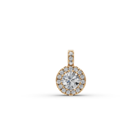 Collier DLV Jewelry avec pendentif solitaire rond en diamant de laboratoire romantique, cadeau d'anniversaire pour elle - Halo