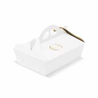 Boîtes de pâtes mod. Intérieur en or blanc SWEET avec poignée - Personnalisé en 1 couleur - 17 x 24