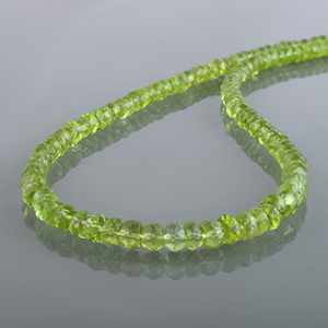 Collar de cuentas de peridoto verde natural, piedras preciosas genuinas, cuentas de Color verde, collar de cuentas de peridoto Rondelle, joyería Gif para ella - Product Image 3