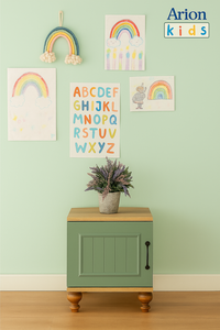 Table de chevet Arion Kids Gulsun moderne et élégante avec corps en MDF et pieds en bois, design de table d'appoint pour enfants - Product Image 3