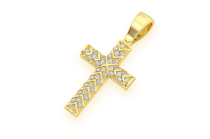 Haute qualité Moissanite pendentif X Design croix diamant pendentif en gros Design de mode collier pour cadeau collier en or massif - Product Image 6