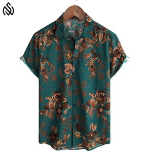 Offre Spéciale chemises hawaïennes à manches courtes pour hommes pour l'été OEM chemises de conception personnalisée pour les vêtements de plage - Product Image 1