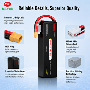 Batterie de drone LiPo 3S 11.1V 20C 800mAh de haute qualité, pack de batterie Li-Po personnalisé pour drone FPV, batterie de drone légère - Product Image 2