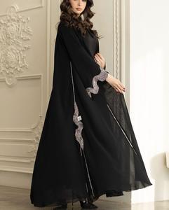 Meilleure vente Abaya en soie de qualité supérieure inspirée de Dubaï, manches longues, anti-rides, ornée de cristaux, traditionnelle musulmane - Product Image 2