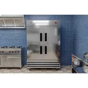 <b>Commercial</b> <b>Kitchen</b> Refrigeration <b>Equipment</b> 54 In. Stainless Steel Solid Half Door 46.68 Cu. Ft. Reach-In Refrigerator Adjustable - Product Image 6