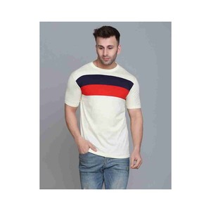 เสื้อยืดแฟชั่นแขนสั้นถักสำหรับผู้ชาย100% ผ้าฝ้ายและโพลีเอสเตอร์ฤดูร้อน - Product Image 6