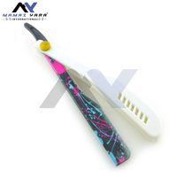 Barbier professionnel pliant bord droit rasoir Shavette rasoir manuel coiffure coupe de cheveux barbe moustache toilettage Salon utilisation