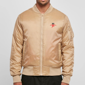 Chaqueta Bomber Clásica de Satén para Hombre con Cuello Alto y Ribete Acanalado, Acabado Brillante para Invierno, Estilo Urbano - Product Image 1