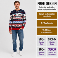 Pull de Noël moche pour homme FNJIA, motif Fair Isle, jacquard tricoté, avec rennes et voitures de Noël, idéal pour la conduite, tricot festif, personnalisable OEM