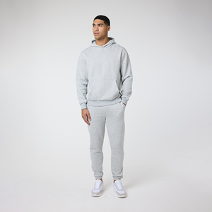 2025 hombres 100% algodón ropa de calle chándal transpirable y secado rápido patrón sólido invierno conjunto de 2 piezas - Product Image 1